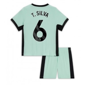 Chelsea Thiago Silva #6 Replika Babytøj Tredje sæt Børn 2023-24 Kortærmet (+ Korte bukser)